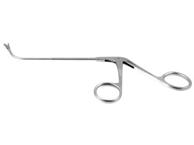 Biopsy and grasping forceps, 6 1/4'',working length 90.0mm, curved up 70º, double-action, 3.0mm x 6.0mm cupped jaws, ring handle