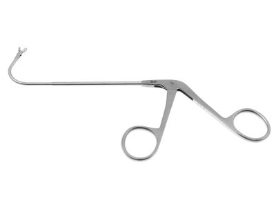 Biopsy and grasping forceps, 6 1/4'',working length 90.0mm, curved up 110º, double-action, 3.0mm x 6.0mm cupped jaws, ring handle
