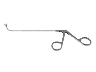 Biopsy and grasping forceps, working length 120mm, curved up 70º, double-action, 3.0mm vertical cup jaws, ring handle