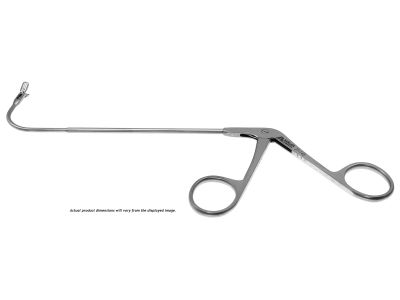 Biopsy and grasping forceps, working length 120mm, curved up 110º, double-action, 3.0mm horizontal cup jaws, ring handle