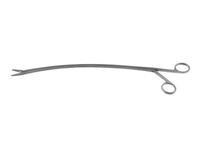 Chest tube passer, 14'',curved shanks, serrated jaws, ring handle, without ratchet