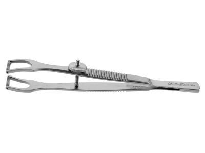 Cottle columella forceps, 4 1/4'',14.0mm wide jaws, flat handle with adjustable thumb screw