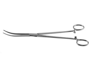 Crafoord (Coller) artery clamp forceps, 9 1/2'',curved, serrated jaws, ring handle