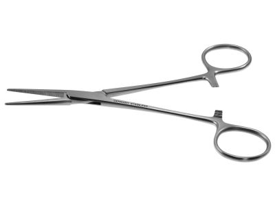 Crile micro artery forceps, 5 1/2'',delicate, straight, serrated jaws, ring handle