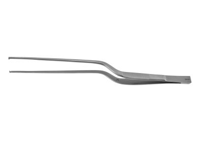 Cushing tissue forceps, 7 3/4'',bayonet shafts, 1x2 teeth, semi-sharp dissecting end, flat handle