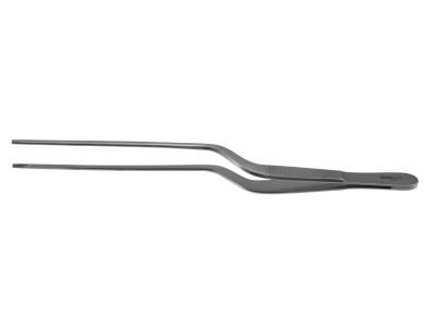 Cushing-Brown tissue forceps, 7 1/4'',bayonet shafts, 9x9 teeth, semi-sharp dissecting end, flat handle