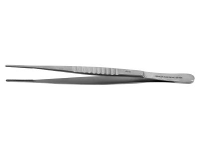 DeBakey vascular tissue forceps, 6'',standard, straight, 2.0mm tapered atraumatic tips, flat handle