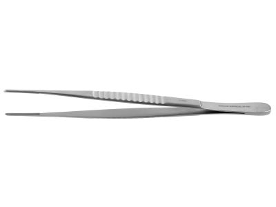 DeBakey vascular tissue forceps, 7 3/4'',standard, straight, 2.0mm tapered atraumatic tips, flat handle
