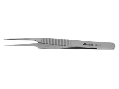 Dilator forceps, 4 3/8'',angled 10º, 0.3mm diameter TC dusted tips, 9.0mm wide flat handle
