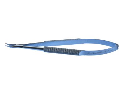 D&K Barraquer needle holder, 4 1/4'',medium, curved, 9.0mm smooth jaws, round handle, without lock, titanium
