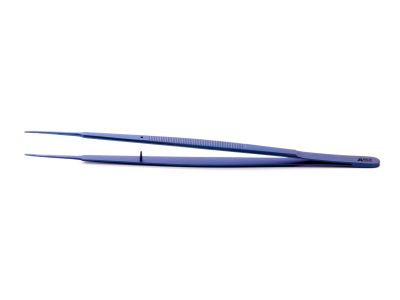 Gerald micro dressing forceps, 8'',delicate, straight, 1.0mm TC dusted tips, flat handle, titanium