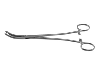 Glenner hysterectomy forceps, 8 1/4'',curved left, serrated jaws, ring handle