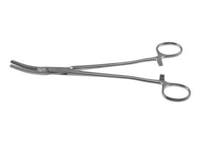 Heaney-Rogers hysterectomy forceps, 8 1/2'',curved, atraumatic tips, 2x3 teeth, ring handle