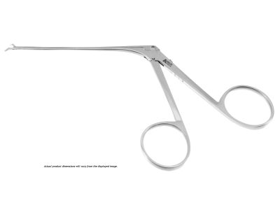 Hough crura nipper forceps, 5 1/4'',working length 71.0mm, angled 45º left, 6.0mm smooth jaws, 3.0mm cutting edge, ring handle
