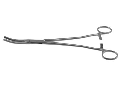 Heaney-Rogers hysterectomy forceps, 10'',curved, atraumatic tips, 2x3 teeth, ring handle