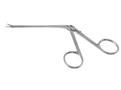 House alligator crimper forceps, 5 1/8'',working length 73.0mm, flattened, tapered, 8.0mm serrated jaws, ring handle