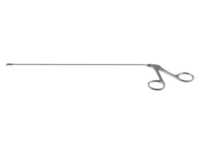 Jako micro laryngeal cup forceps, 9 1/4'',working length 235mm, curved right, 2.0mm round cup jaws, ring handle