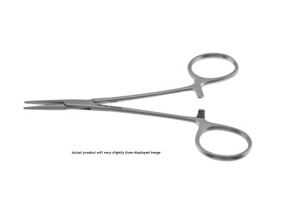 Gregory suture stay clamp forceps, 3 3/8'',straight, smooth jaws, ring handle