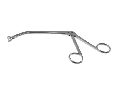 King adenoid punch forceps, 7'',working length 110mm, curved down, size #1, triangular 7.0mm basket, 6.0mm bite, ring handle