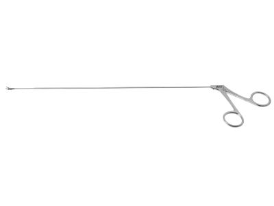 Kleinsasser micro laryngeal cup forceps, working length 275mm, curved left, 1.0mm wide cup jaws, ring handle