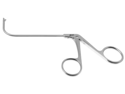 Kuhn nasal cutting forceps, angled 90º up, back opening thru-cutting 2.5mm cup jaws, ring handle