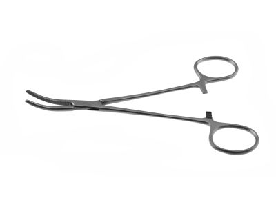 Leriche artery forceps, 6'',curved, serrated jaws, ring handle