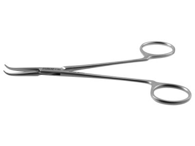 McCabe facial nerve dissecting forceps, 5 1/2'',angled, 14.0mm smooth jaws, ring handle