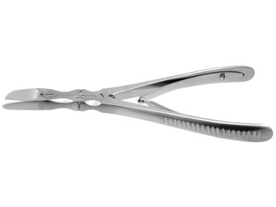 McIndoe bone cutting forceps, 7 1/4'',double-action, straight, 25.0mm jaws, spring handle