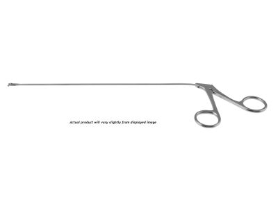 Micro alligator cup forceps, 8'',curved up, 2.0mm cup, ring handle