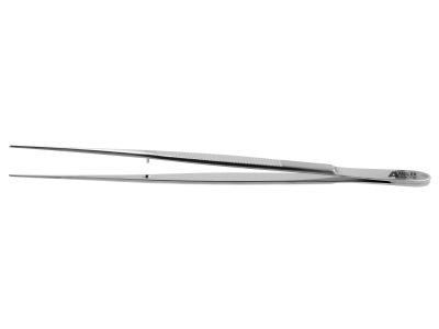 Microsurgical dressing forceps, 7 3/8'',straight, 1.0mm TC dusted tips, flat handle