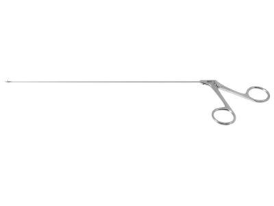 Kleinsasser miniature laryngeal cup forceps, original model, working length 230mm, delicate, curved up, 1.0mm round cup jaws, ring handle