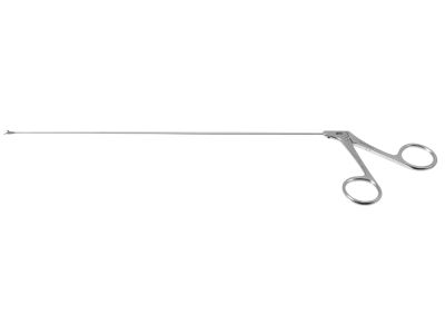 Kleinsasser miniature laryngeal cup forceps, original model, working length 230mm, delicate, curved right, 1.0mm round cup jaws, ring handle