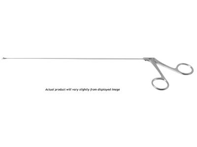 Kleinsasser miniature laryngeal cup forceps, original model, working length 230mm, delicate, curved up right, 1.0mm round cup jaws, ring handle