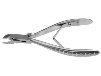 Nail nipper forceps, 5 1/2'',narrow, concave edge, double spring