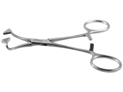 Non-perforating towel clamp forceps, 5 1/4'',ring handle