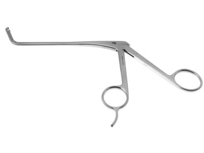 Ostium sinus chain forceps, working length 125mm, curved up 70º, medium, 3.0mm wide x 3.5mm long jaws, ring handle 