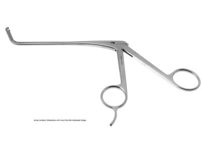 Ostium sinus chain forceps, working length 125mm, curved up 70º, large, 5.0mm wide x 5.5mm long jaws, ring handle 