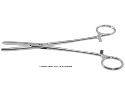 Presbyterian tube occulding forceps, 8'',straight, smooth jaws, ring handle