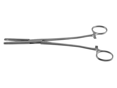 Reich-Nechtow hysterectomy forceps, 8 1/4'',straight, serrated jaws, ring handle