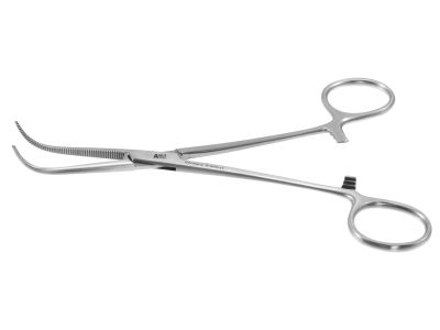 Rochester-Mixter artery forceps, 6 1/2'',angled 80º, serrated jaws, ring handle