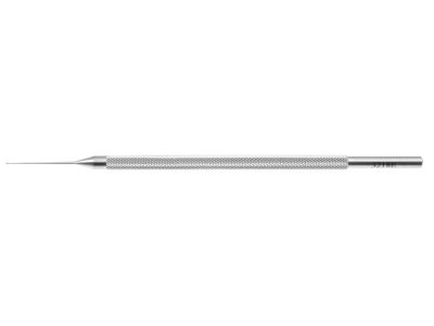 Nevyas soft IOL manipulating hook, 4 3/4'',straight shaft, 0.25mm textured tip, round handle