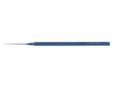 Kuglen iris hook & lens manipulator, 4 5/8'',straight shaft, 0.5mm  inK''hook, flat handle, titanium