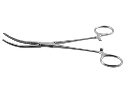 Rochester-Pean hemostatic artery forceps, 7 1/4'',curved, serrated jaws, ring handle
