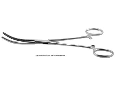 Rochester-Pean hemostatic artery forceps, 12'',curved, serrated jaws, ring handle
