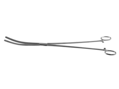 Rochester-Pean hemostatic artery forceps, 14'',curved, serrated jaws, ring handle