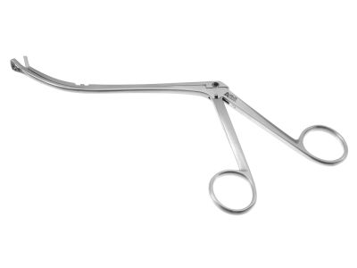 Ronis adenoid punch forceps, 8 3/8'',working length 120mm, curved up, size #1, triangular 8.0mm basket, 7.0mm bite, ring handle