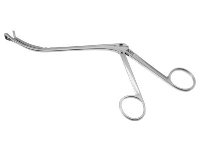 Ronis adenoid punch forceps, 8 3/8'',working length 120mm, curved up, size #2, triangular 9.0mm basket, 8.0mm bite, ring handle