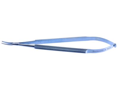 D&K needle holder, 5 1/2'',heavy, curved, 12.0mm smooth jaws, round handle, without lock, titanium