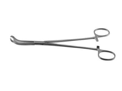 Screw holding forceps, 7 1/2'', angled, 5.28mm diameter jaws, ring handle with lock