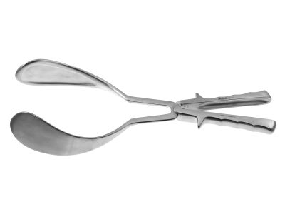 Simpson-Luikart obstetrical forceps, 14'',solid blades, grip handle